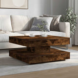 Vidaxl salontafel 360 graden draaibaar 70x70x34,5 cm gerookt eiken