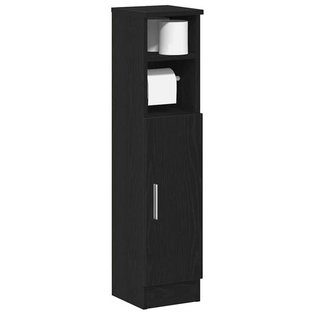 Vidaxl badkamerkast met rolhouder 20,5x22x90 cm zwart