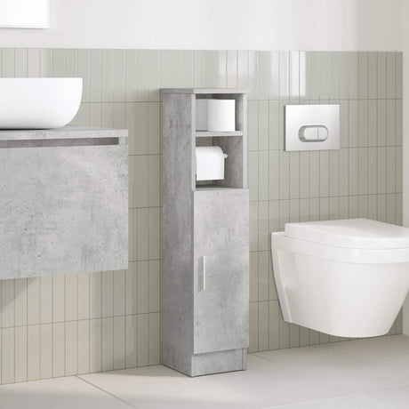 Vidaxl badkamerkast met rolhouder 20,5x22x90 cm betongrijs