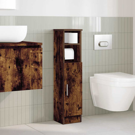Vidaxl badkamerkast met rolhouder 20,5x22x90 cm gerookt eikenkleurig