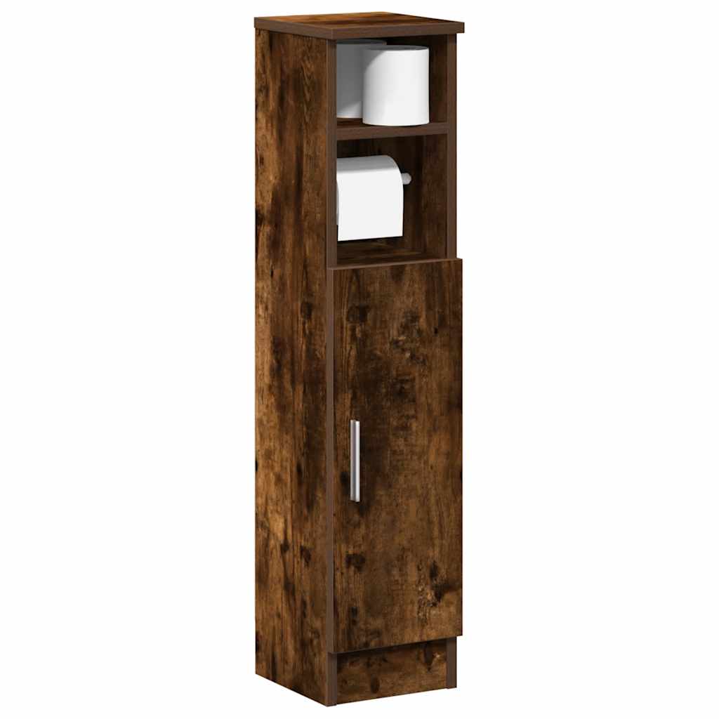 Vidaxl badkamerkast met rolhouder 20,5x22x90 cm gerookt eikenkleurig