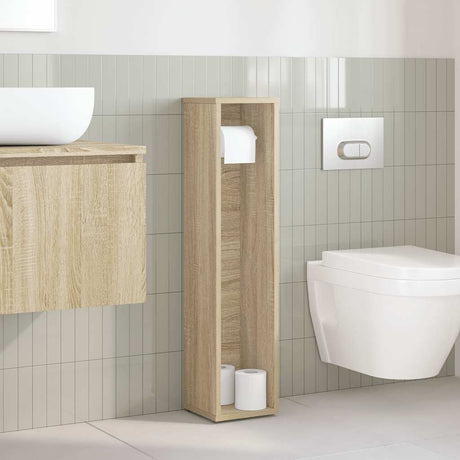 Vidaxl badkamerkast met rolhouder 20,5x20x90 cm sonoma eikenkleurig