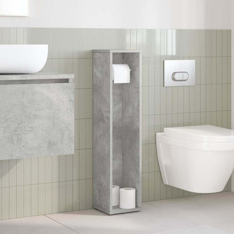 Vidaxl badkamerkast met rolhouder betongrijs 20,5x20x90 cm