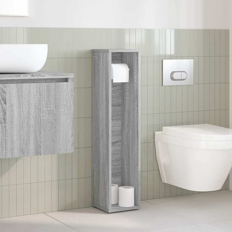 Vidaxl badkamerkast met rolhouder grijs sonoma 20,5x20x90 cm