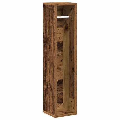 Vidaxl badkamerkast met rolhouder oud hout 20,5x20x90 cm