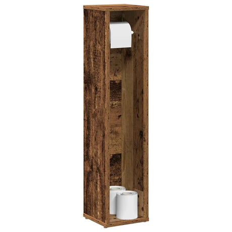 Vidaxl badkamerkast met rolhouder oud hout 20,5x20x90 cm