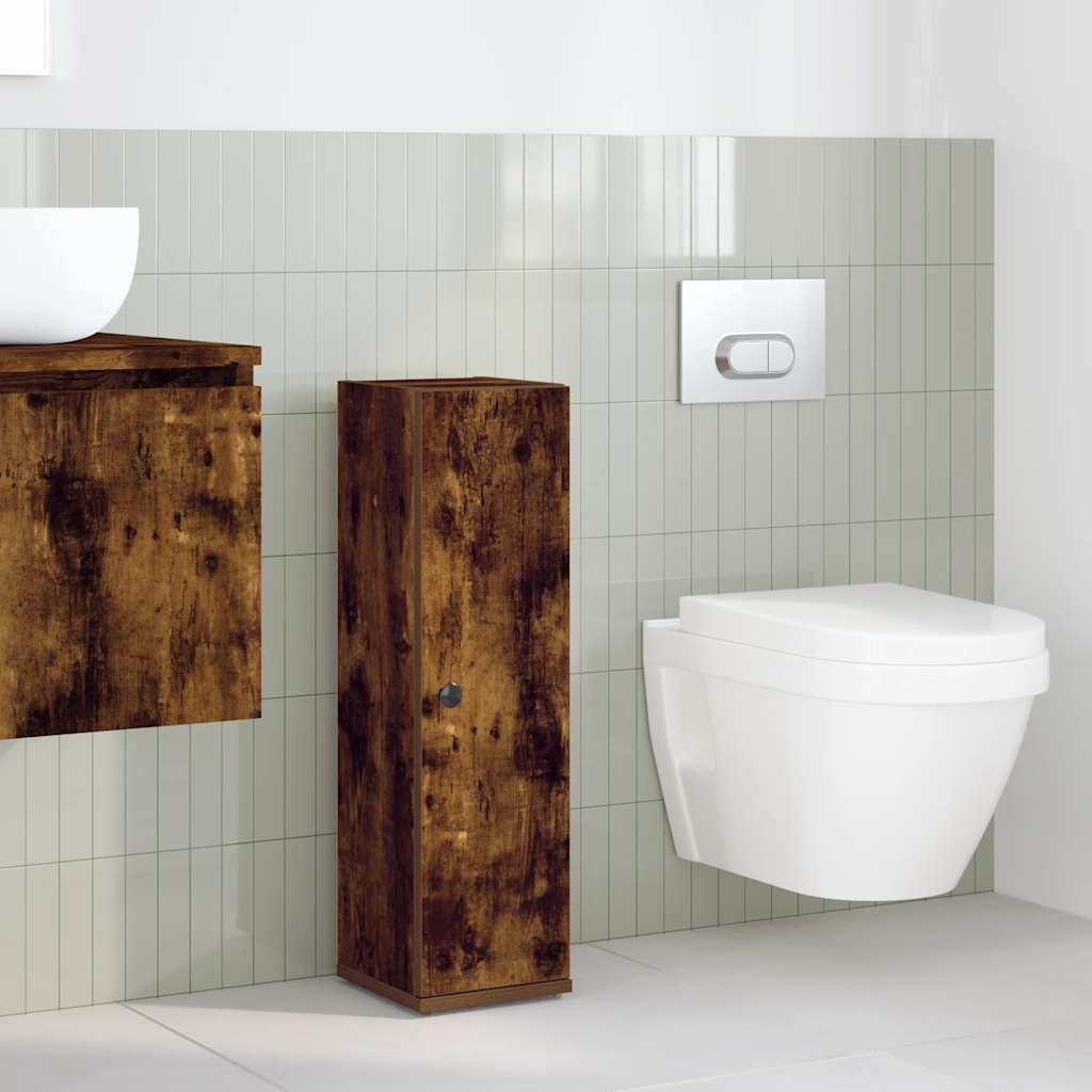 Vidaxl badkamerkast met rolhouder 20,5x22x72 cm gerookt eikenkleurig