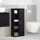 Vidaxl badkamerkast met rolhouder 39x22x90 cm zwart