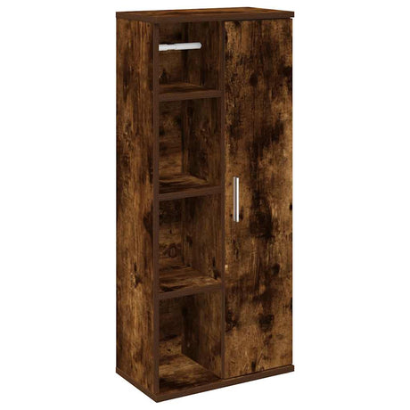 Vidaxl badkamerkast met rolhouder 39x22x90 cm gerookt eikenkleurig