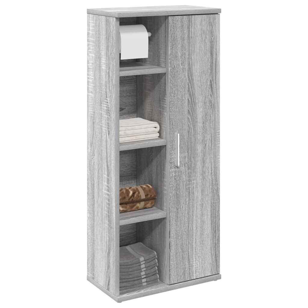 Vidaxl badkamerkast met rolhouder 39x22x90 cm grijs sonoma eiken