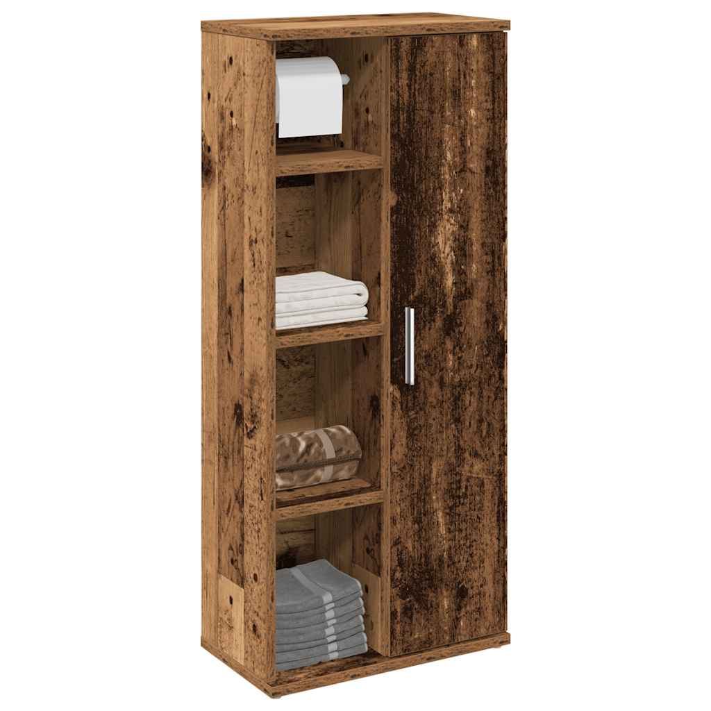 Vidaxl badkamerkast met rolhouder 39x22x90 cm oud houtkleurig