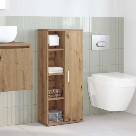 Vidaxl badkamerkast met rolhouder 39x22x90 cm artisanaal eikenkleur
