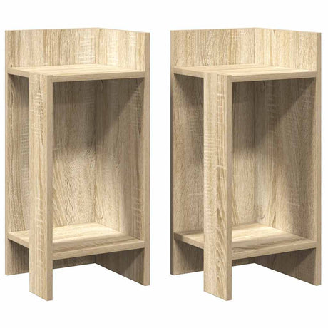 Vidaxl bijzettafels 2 st met plank 25,5x27x60 cm sonoma eikenkleurig