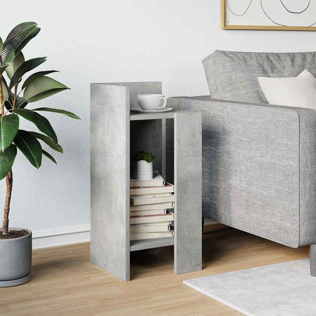 Vidaxl bijzettafeltje met plank 25,5x27x60 cm betongrijs