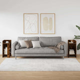 Vidaxl bijzettafels 2 st met plank 25,5x27x60 cm gerookt eikenkleurig