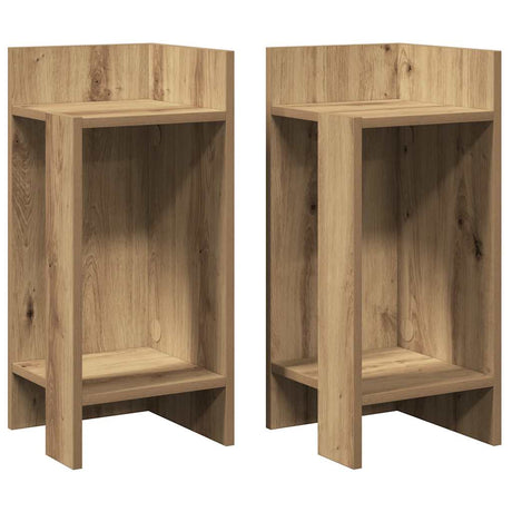 Vidaxl bijzettafels 2 st met plank 25,5x27x60 cm artisanaal eikenkleur