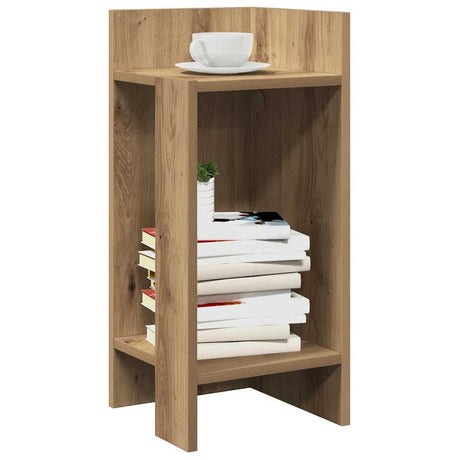 Vidaxl bijzettafels 2 st met plank 25,5x27x60 cm artisanaal eikenkleur