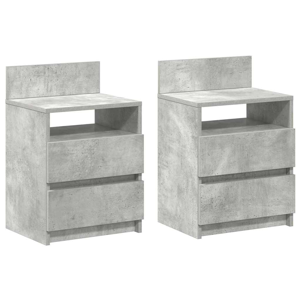 Vidaxl nachtkastjes 2 st met 2 lades 40x33x60 cm betongrijs