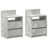 Vidaxl nachtkastjes 2 st met 2 lades 40x33x60 cm betongrijs