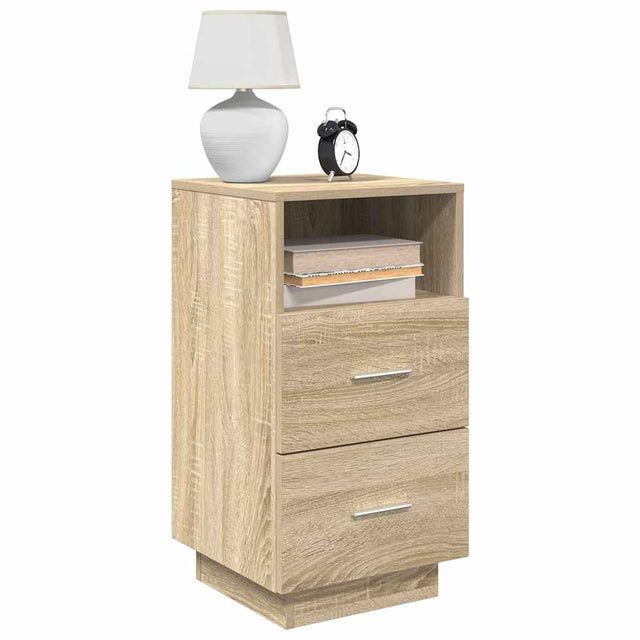 Vidaxl nachtkastje met 2 lades 36x36x68 cm sonoma eikenkleurig
