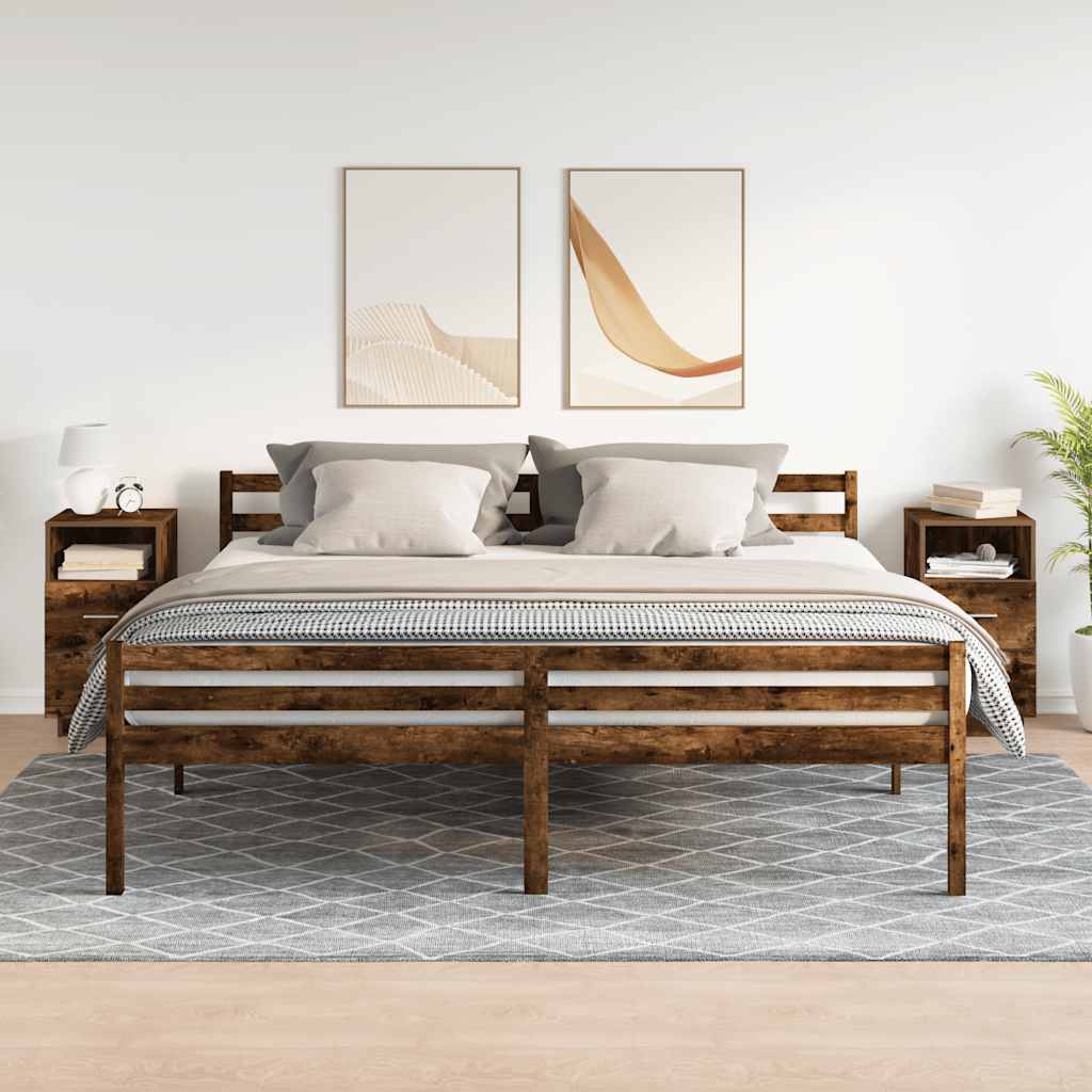 Vidaxl nachtkastjes 2 st met 2 lades 36x36x68 cm gerookt eikenkleurig