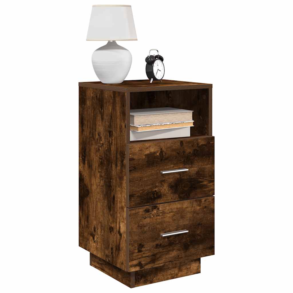 Vidaxl nachtkastjes 2 st met 2 lades 36x36x68 cm gerookt eikenkleurig