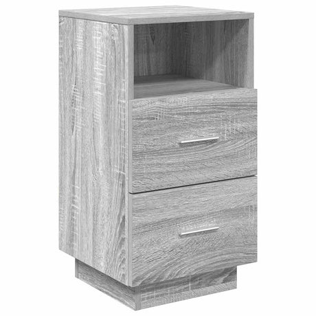 Vidaxl nachtkastje met 2 lades 36x36x68 cm grijs sonoma eikenkleurig