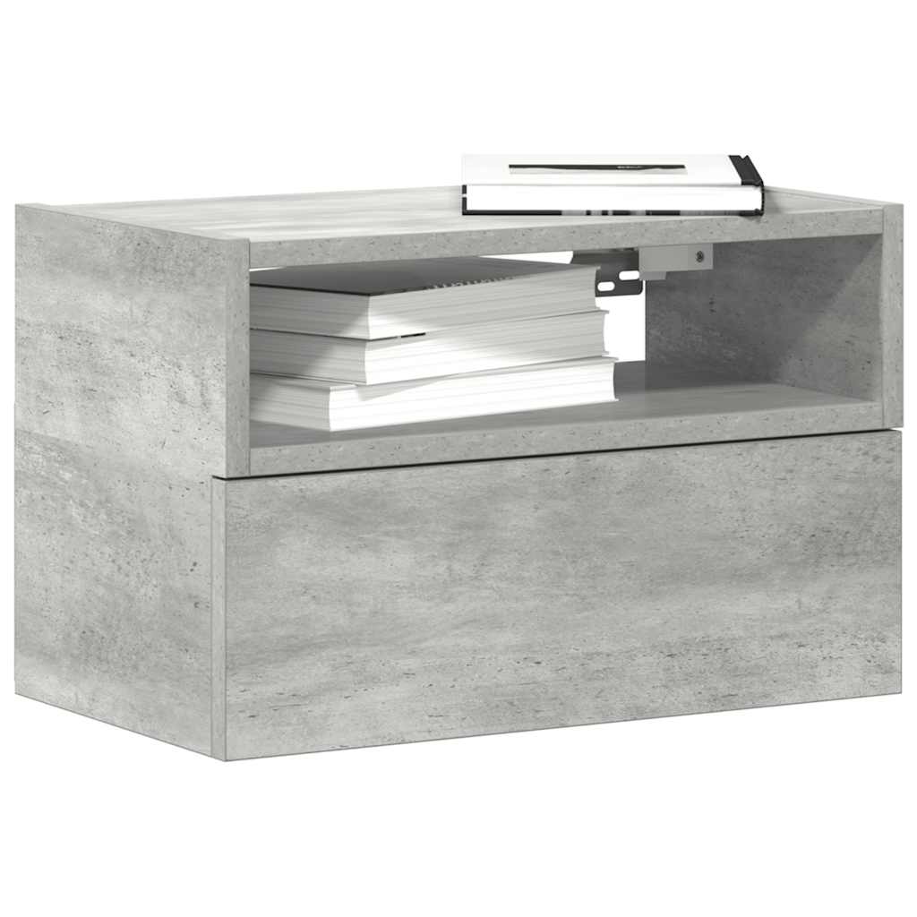 Vidaxl nachtkastje wandgemonteerd 45x26x28,5 cm betongrijs