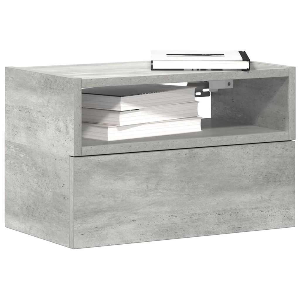 Vidaxl nachtkastjes 2 st wandgemonteerd 45x26x28,5 cm betongrijs
