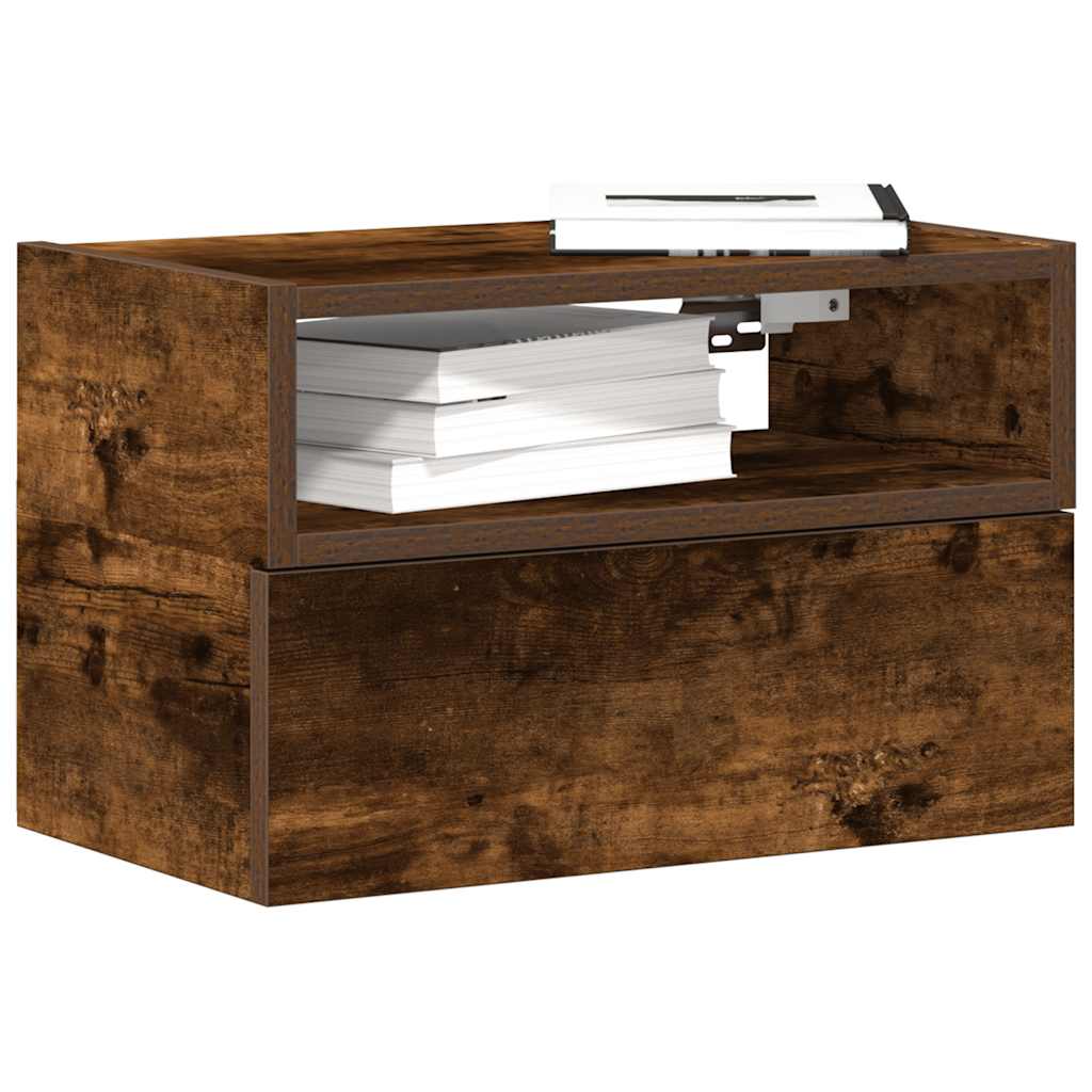 Vidaxl nachtkastje wandgemonteerd 45x26x28,5 cm gerookt eikenkleurig