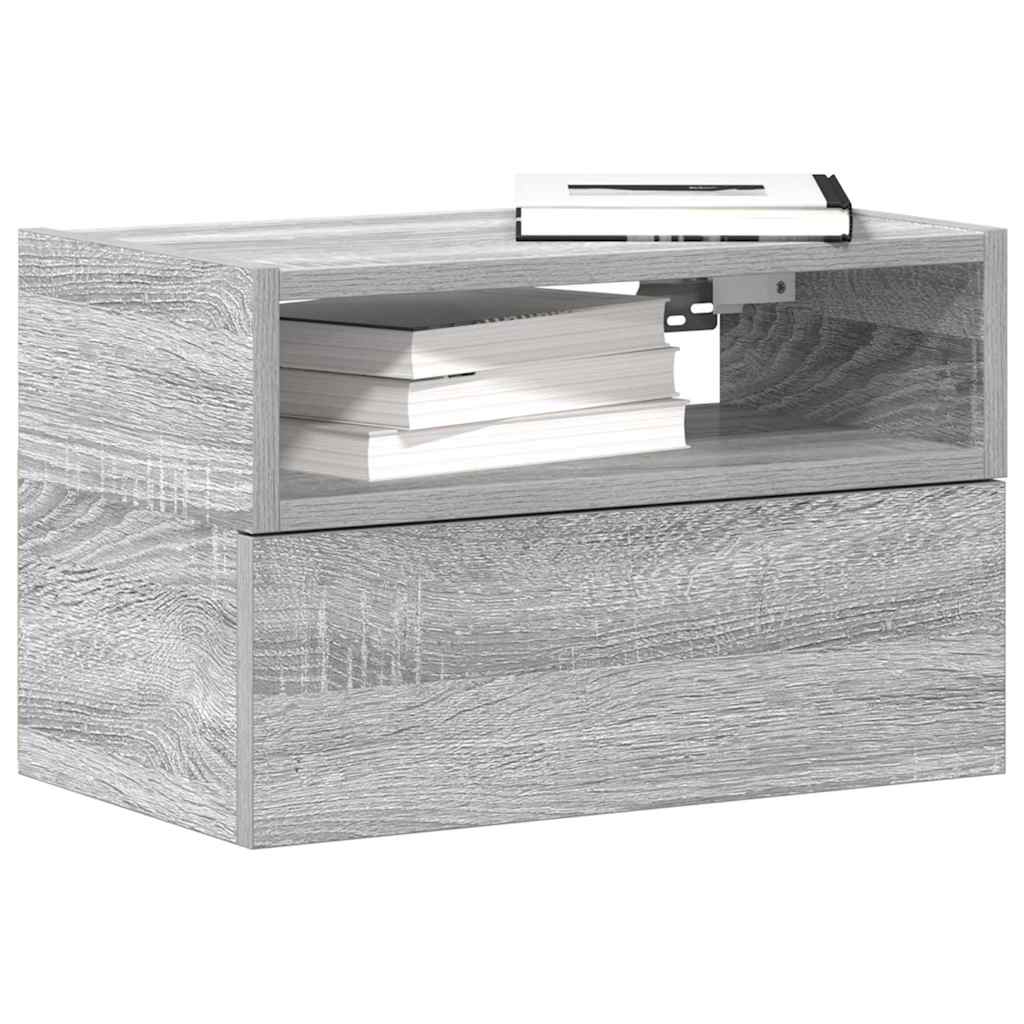 Vidaxl nachtkastje wandgemonteerd 45x26x28,5cm grijs sonoma eikenkleur