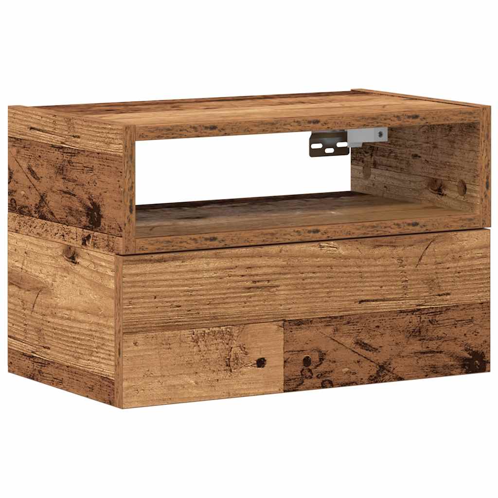Vidaxl nachtkastje wandgemonteerd 45x26x28,5 cm oud houtkleurig