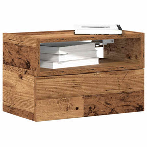 Vidaxl nachtkastje wandgemonteerd 45x26x28,5 cm oud houtkleurig
