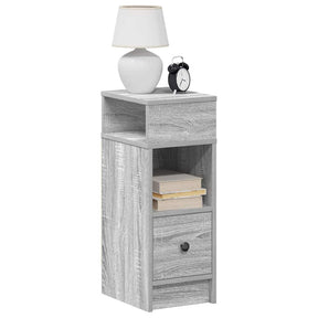 Vidaxl nachtkastjes 2 st met lade 25x31x66 cm grijs sonoma eiken