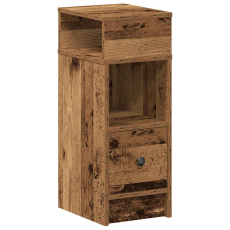 Vidaxl nachtkastje met lade 25x31x66 cm oud houtkleurig