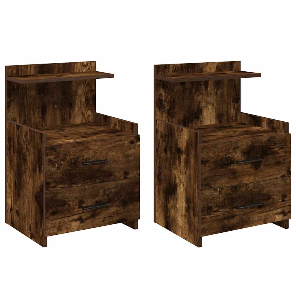 Vidaxl nachtkastjes 2 st met 2 lades gerookt eikenkleurig 40x36,5x62 cm