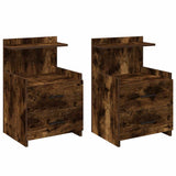 Vidaxl nachtkastjes 2 st met 2 lades gerookt eikenkleurig 40x36,5x62 cm