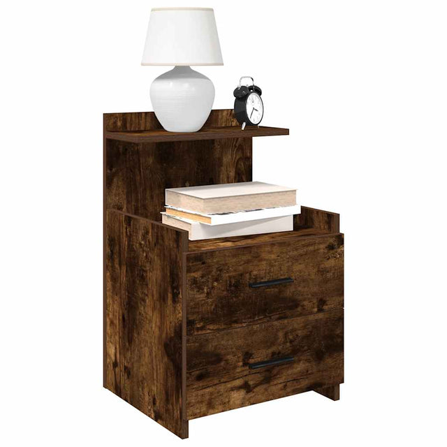 Vidaxl nachtkastjes 2 st met 2 lades gerookt eikenkleurig 40x36,5x62 cm