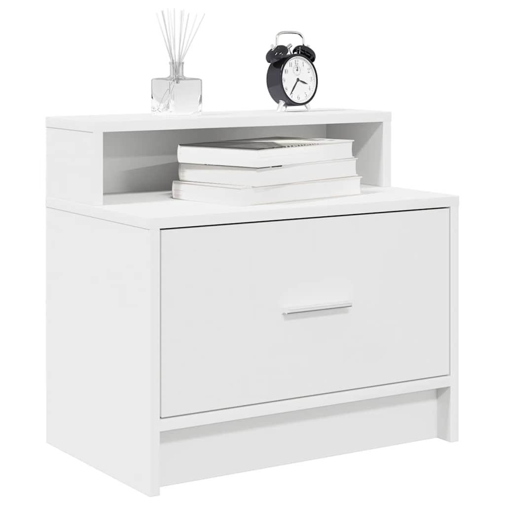Vidaxl nachtkastje met lade 51x31x47 cm wit