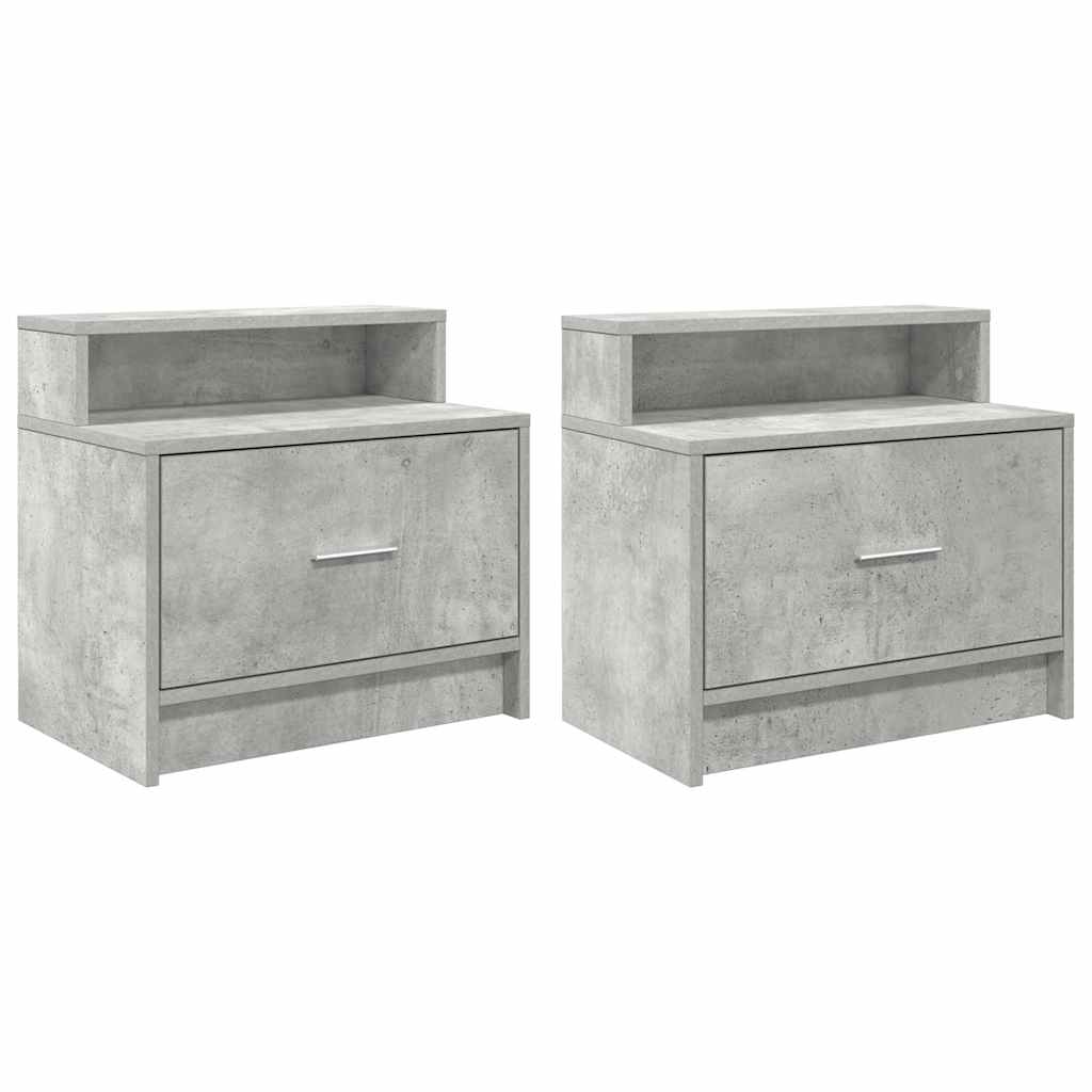 Vidaxl nachtkastjes 2 st met lade 51x31x47 cm betongrijs