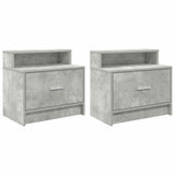 Vidaxl nachtkastjes 2 st met lade 51x31x47 cm betongrijs