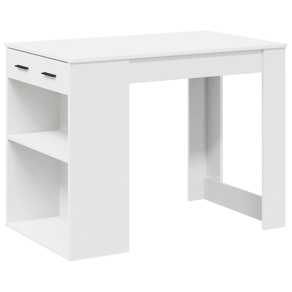 Vidaxl bureau met lade en plank 102x62x77,5 cm bewerkt hout wit