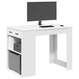 Vidaxl bureau met lade en plank 102x62x77,5 cm bewerkt hout wit