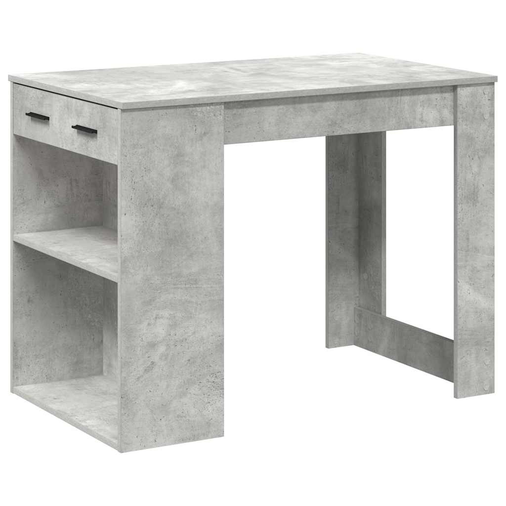 Vidaxl bureau met lade en plank 102x62x77,5 cm bewerkt hout betongrijs