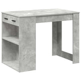 Vidaxl bureau met lade en plank 102x62x77,5 cm bewerkt hout betongrijs