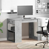 Vidaxl bureau met lade en plank 102x62x77,5 cm bewerkt hout betongrijs