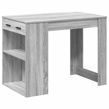 Vidaxl bureau met lade plank 102x62x77,5 cm bewerkt hout grijs sonoma