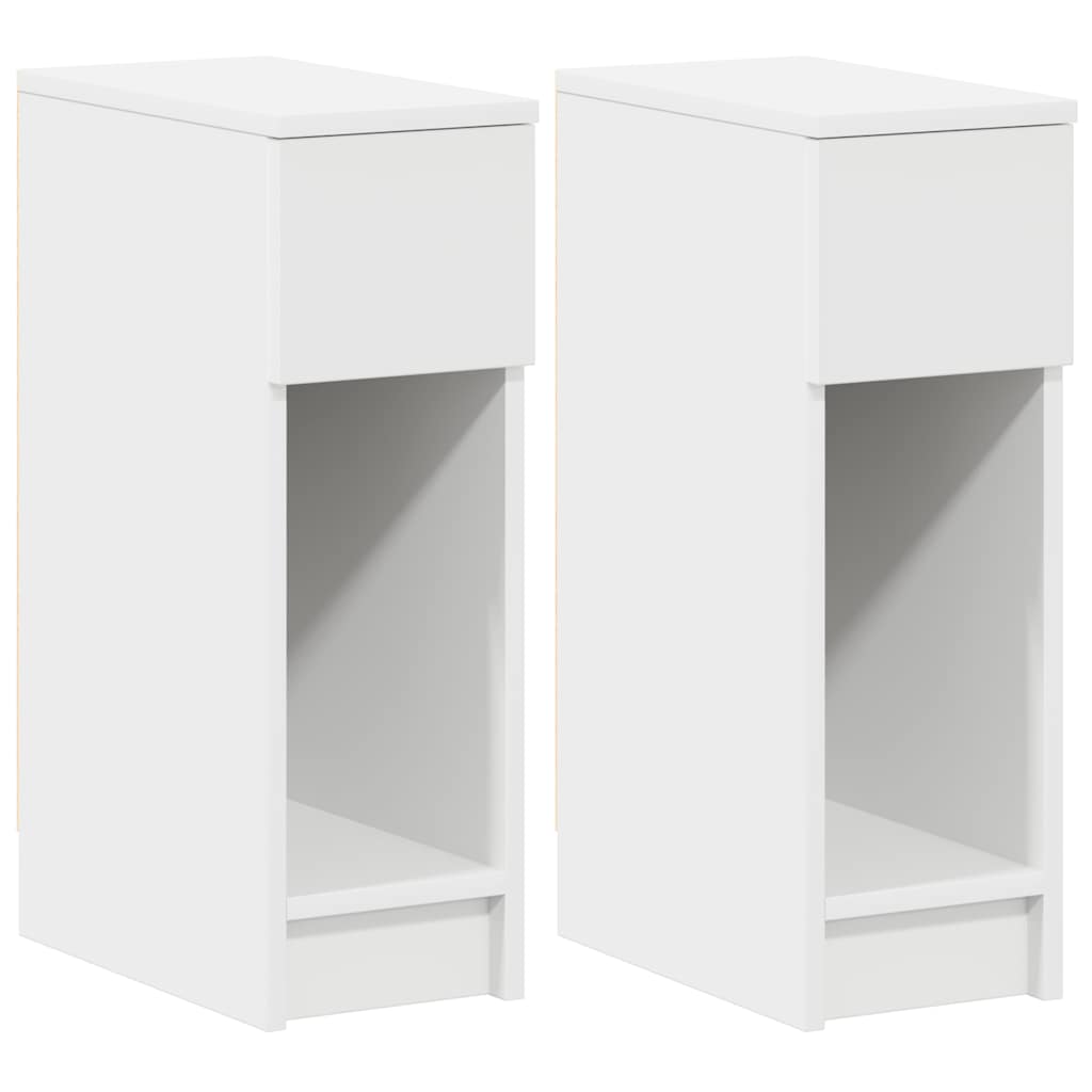 Vidaxl nachtkastjes 2 st met lade 20x36x60 cm wit