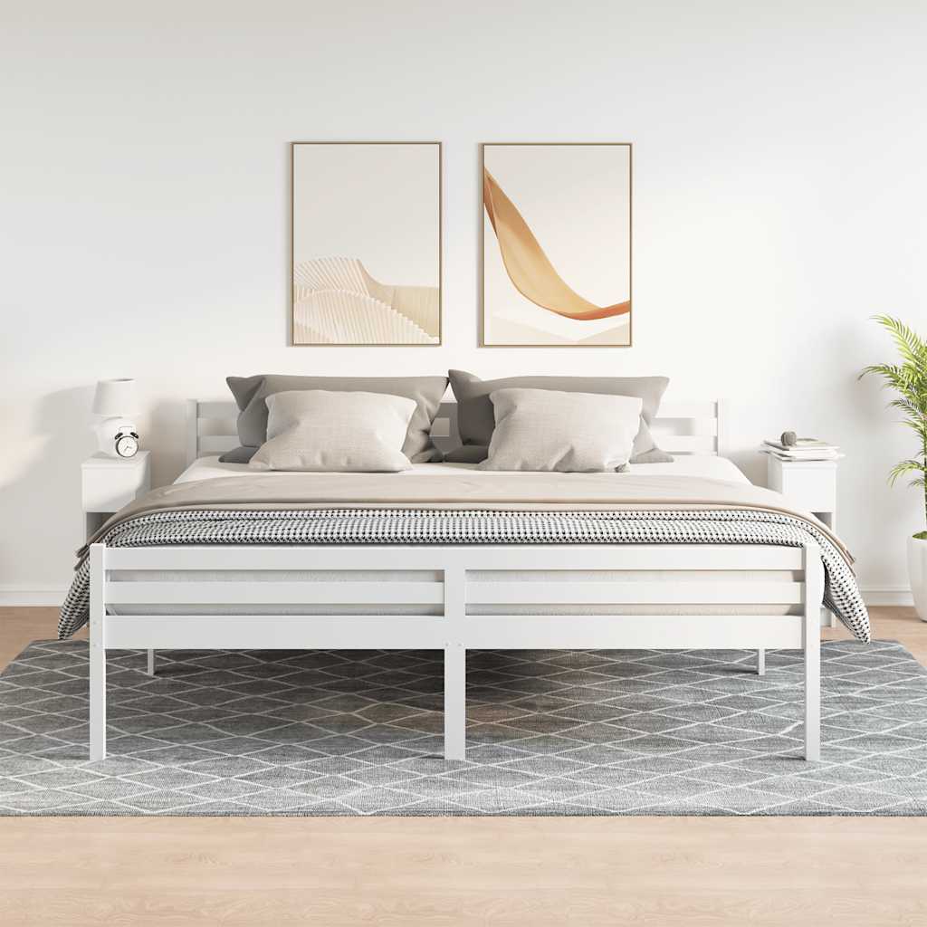 Vidaxl nachtkastjes 2 st met lade 20x36x60 cm wit