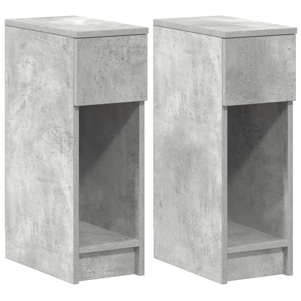 Vidaxl nachtkastjes 2 st met lade 20x36x60 cm betongrijs